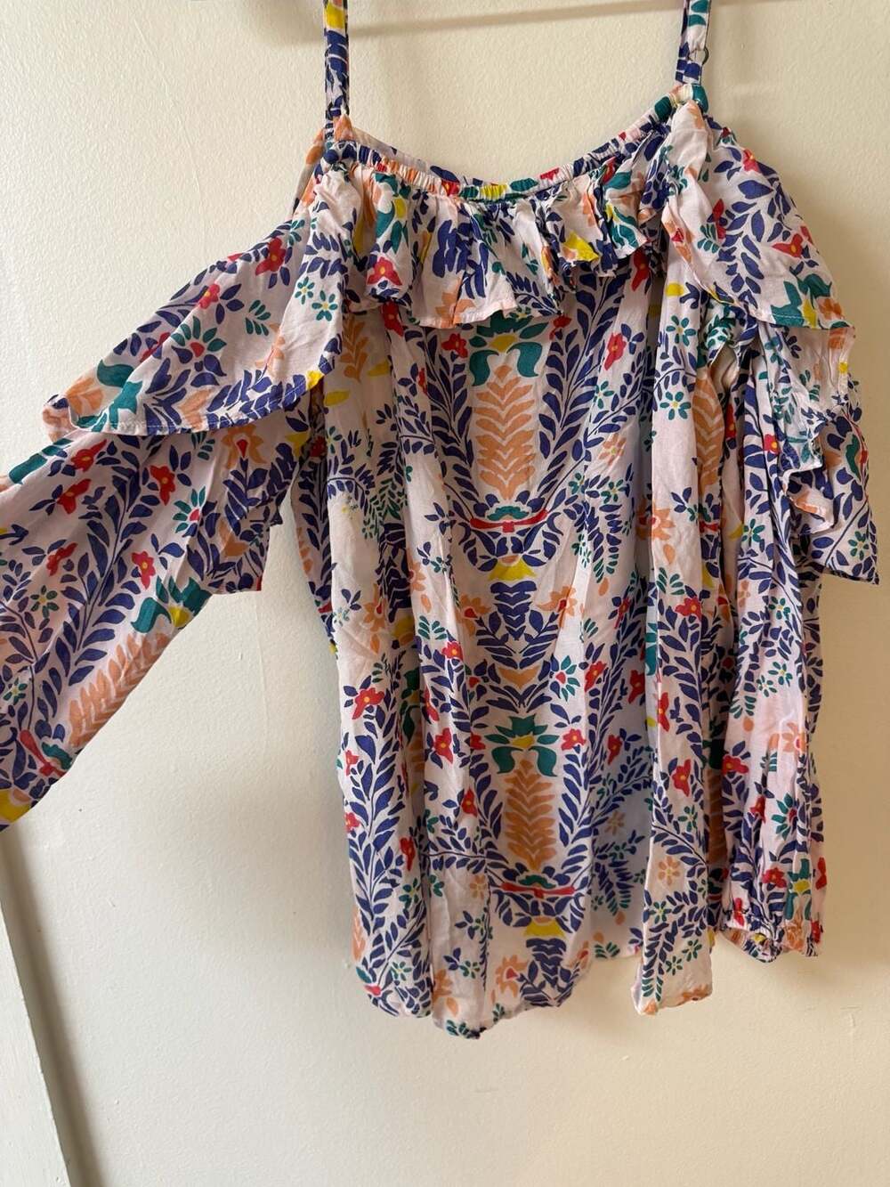 Roberta Roller Rabbit Floral Print Cold Shoulder Viscose Blouse